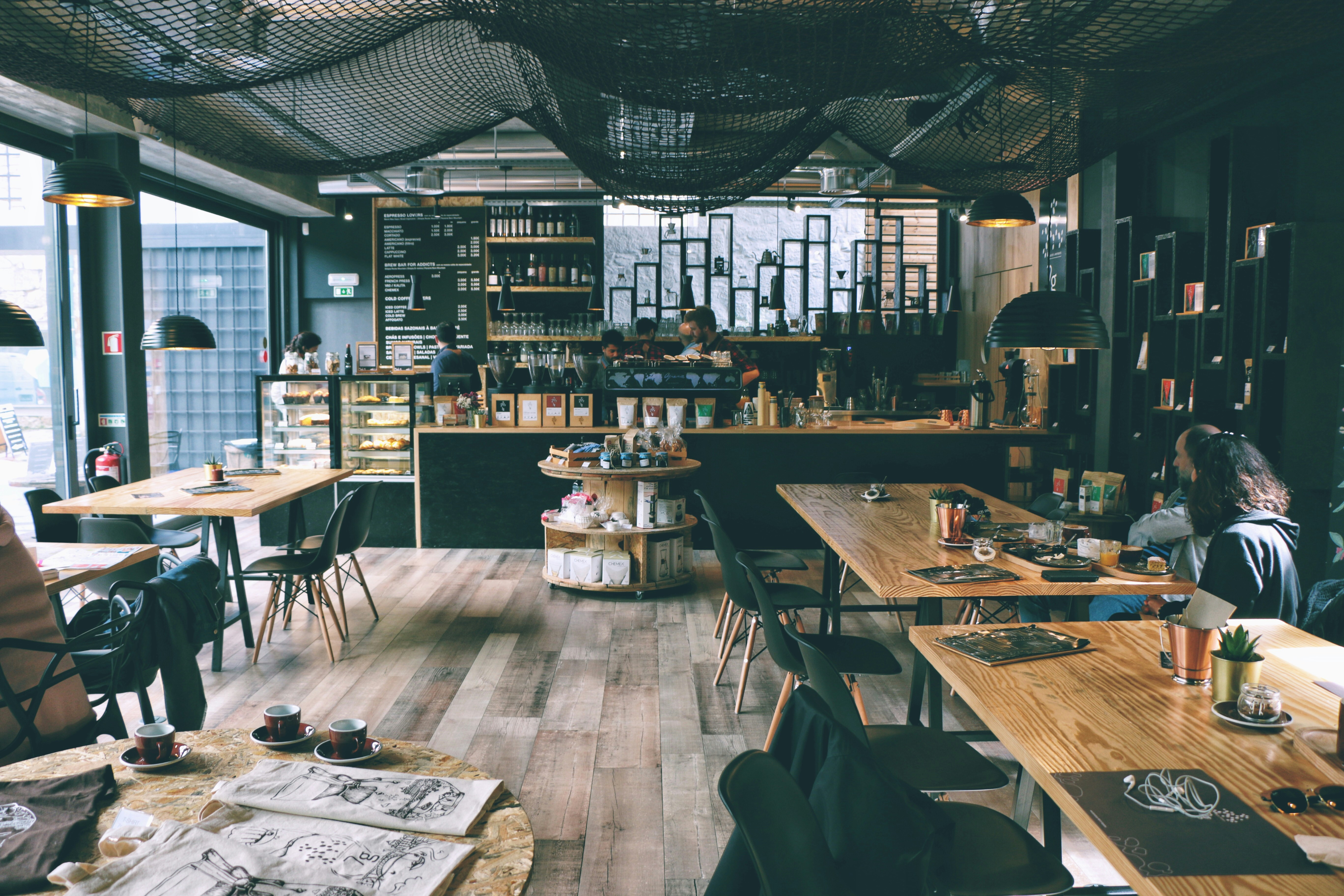 Peaceful cafe setting