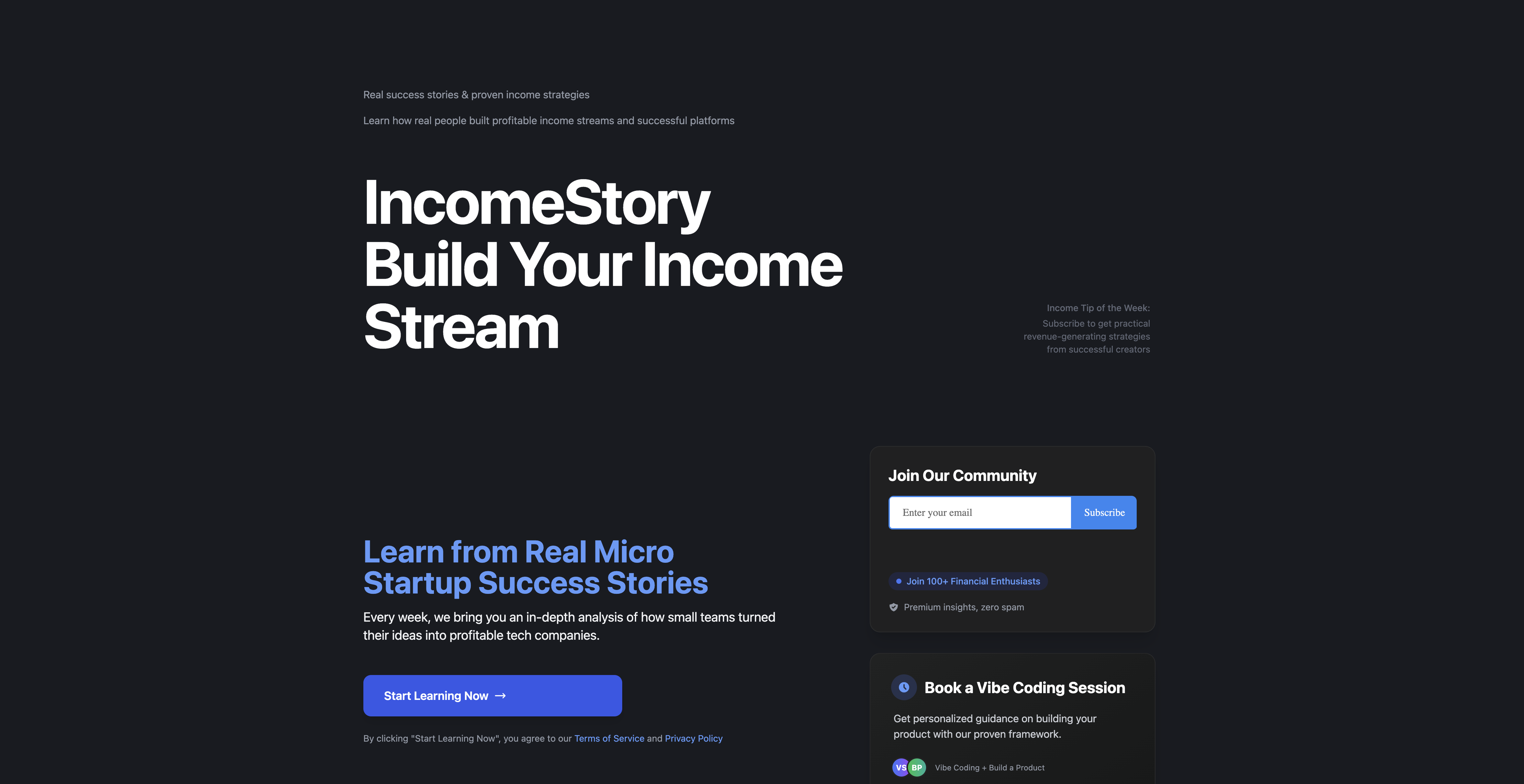 Income Story project preview